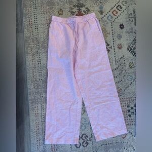 J. Crew Women's Red and White Seersucker Linen and Cotton Bottoms